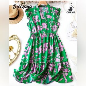 Green and Pink Mini Sundress